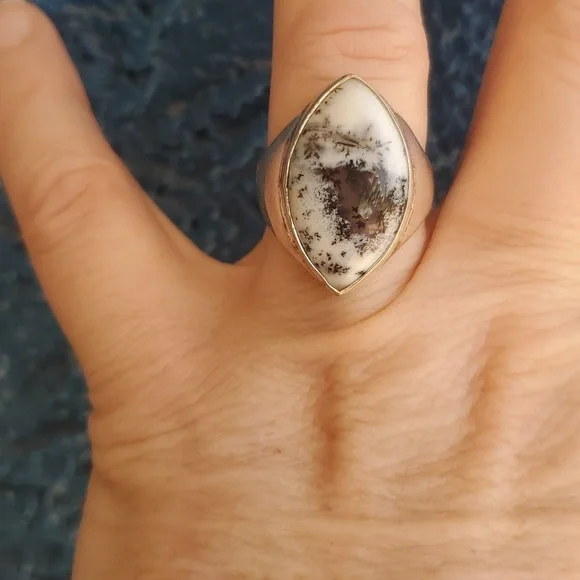 New Men's Dendritic Opal 925 Silver Ring. - Picture 6 of 10